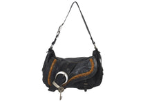 画像をギャラリービューアに読み込む, Christian Dior クリスチャンディオール ガウチョ サドルバッグ ハンドバッグ 16-MA-0067 ブラック レザー 美品 中古 4b000930