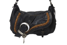 画像をギャラリービューアに読み込む, Christian Dior クリスチャンディオール ガウチョ サドルバッグ ハンドバッグ 16-MA-0067 ブラック レザー 美品 中古 4b000930