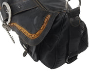 画像をギャラリービューアに読み込む, Christian Dior クリスチャンディオール ガウチョ サドルバッグ ハンドバッグ 16-MA-0067 ブラック レザー 美品 中古 4b000930