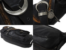 画像をギャラリービューアに読み込む, Christian Dior クリスチャンディオール ガウチョ サドルバッグ ハンドバッグ 16-MA-0067 ブラック レザー 美品 中古 4b000930