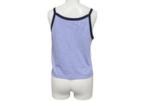 画像をギャラリービューアに読み込む, CELINE セリーヌ キャミソール タンクトップ トップス 2X89D485F サイズM トリオンフ ロゴ プリント ブルー 美品 中古 4b000940