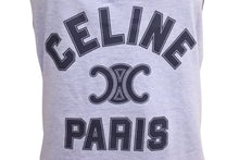 画像をギャラリービューアに読み込む, CELINE セリーヌ キャミソール タンクトップ トップス 2X89D485F サイズM トリオンフ ロゴ プリント ブルー 美品 中古 4b000940