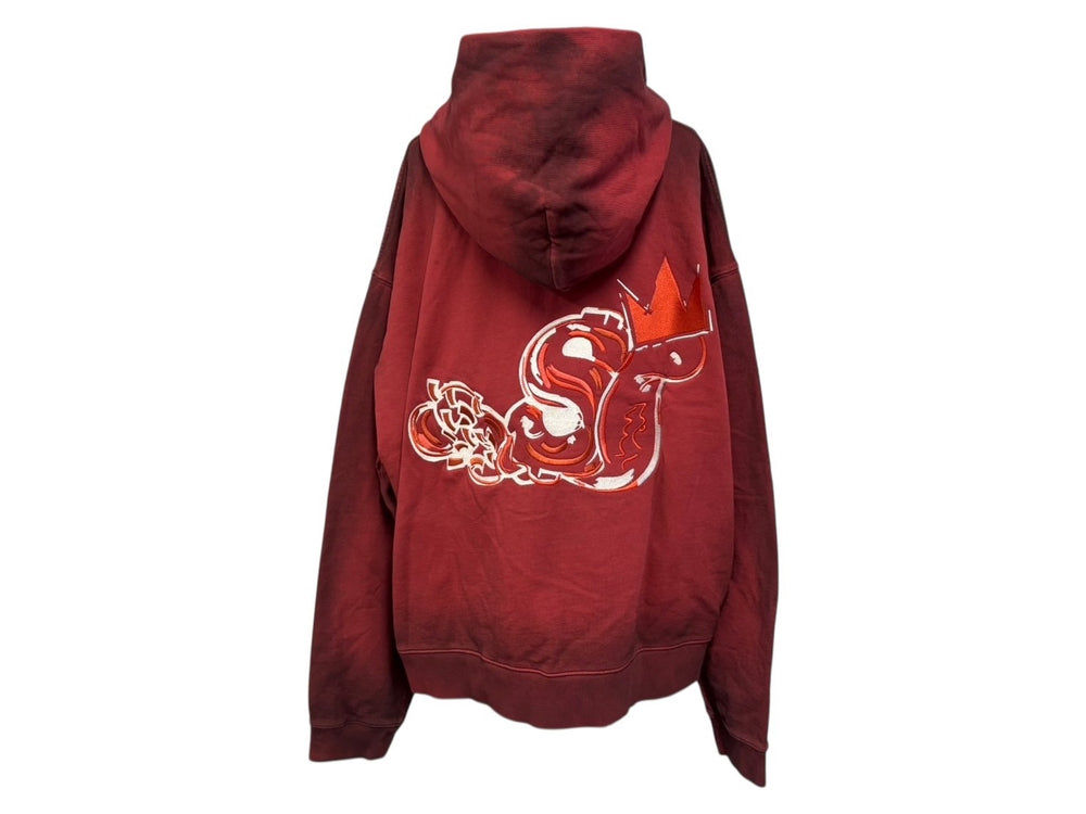 New and unused SLOWBUCKS Zip Up Hoodie Parka Size XL Red Gradient Embroidery Used 4b009446