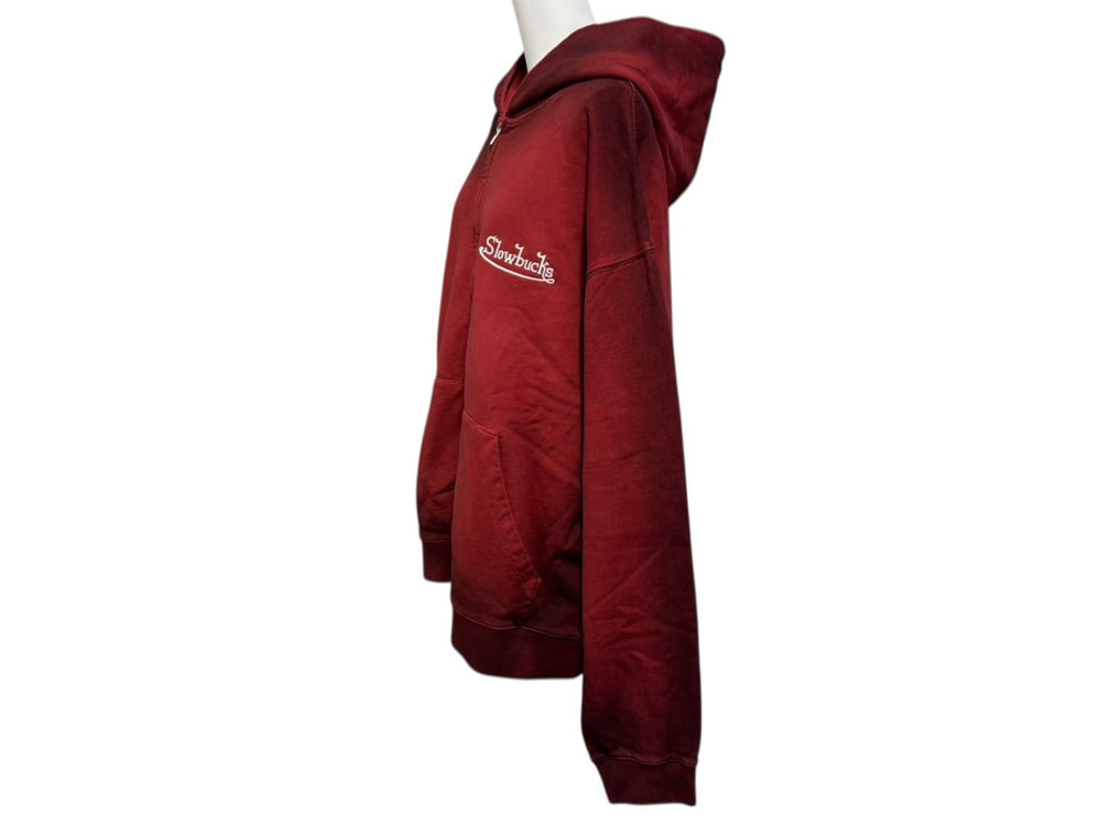 New and unused SLOWBUCKS Zip Up Hoodie Parka Size XL Red Gradient Embroidery Used 4b009445