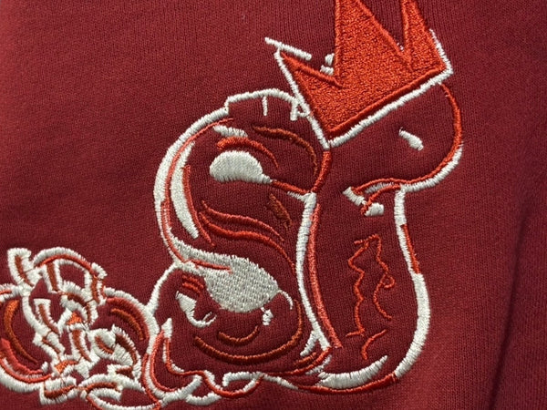 New and unused SLOWBUCKS Zip Up Hoodie Parka Size XL Red Gradient Embroidery Used 4b009446