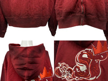 画像をギャラリービューアに読み込む, 新品未使用 SLOWBUCKS スローバックス ジップアップフーディー パーカー サイズXL レッド グラデーション 刺繍 中古 4b009445