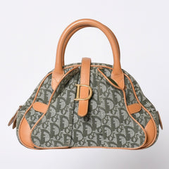 Christian Dior Trotter Double Saddle Bag Handbag PZ0701 Khaki Canvas Good Condition Used 4a000418