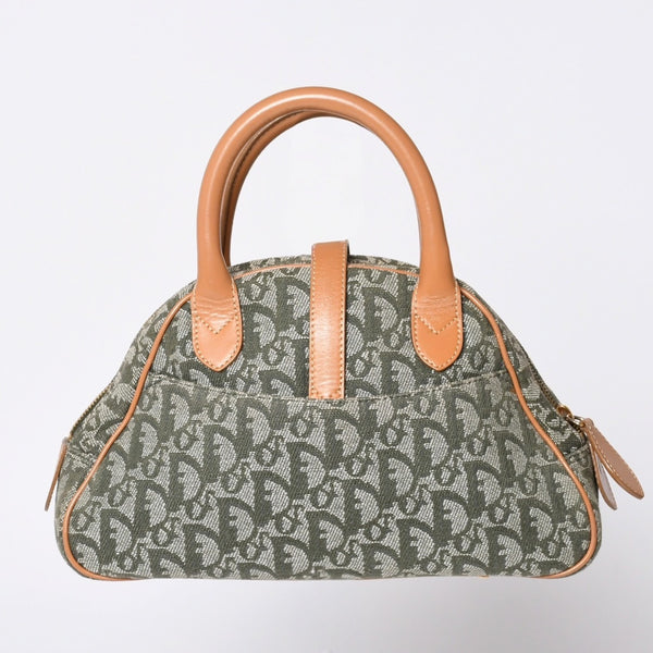 Christian Dior Trotter Double Saddle Bag Handbag PZ0701 Khaki Canvas Good Condition Used 4a000418