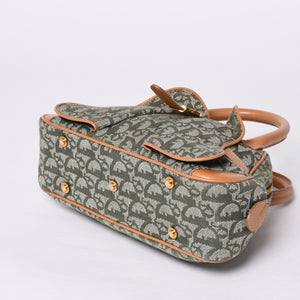 Christian Dior Trotter Double Saddle Bag Handbag PZ0701 Khaki Canvas Good Condition Used 4a000418