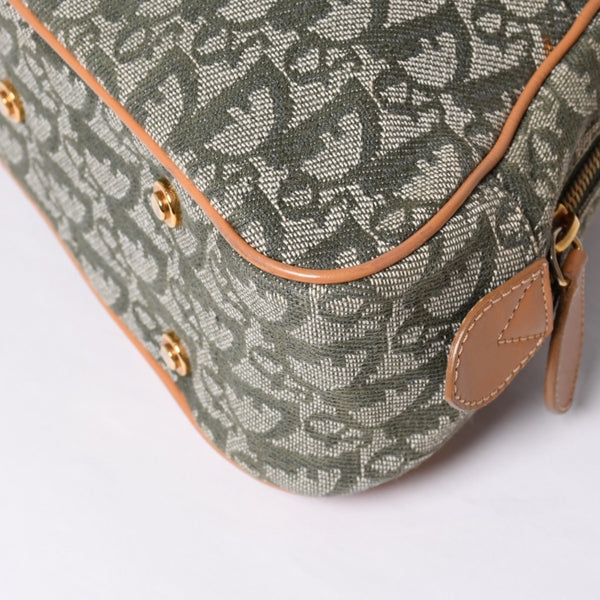Christian Dior Trotter Double Saddle Bag Handbag PZ0701 Khaki Canvas Good Condition Used 4a000418