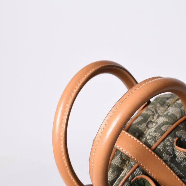 Christian Dior Trotter Double Saddle Bag Handbag PZ0701 Khaki Canvas Good Condition Used 4a000418