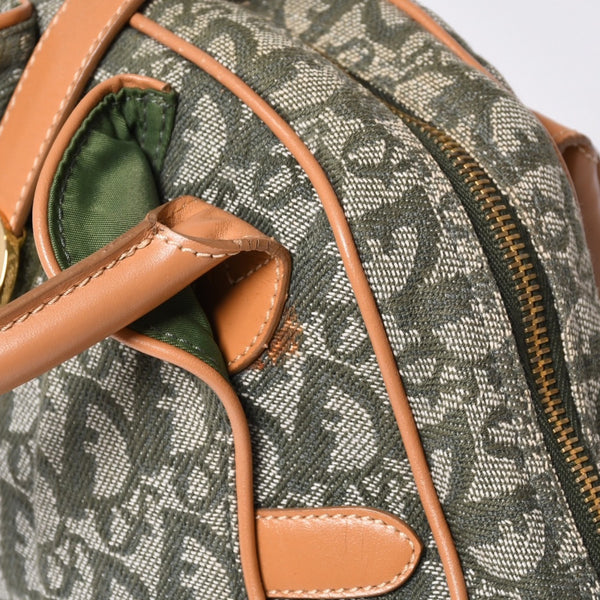 Christian Dior Trotter Double Saddle Bag Handbag PZ0701 Khaki Canvas Good Condition Used 4a000418