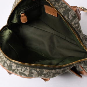Christian Dior Trotter Double Saddle Bag Handbag PZ0701 Khaki Canvas Good Condition Used 4a000418