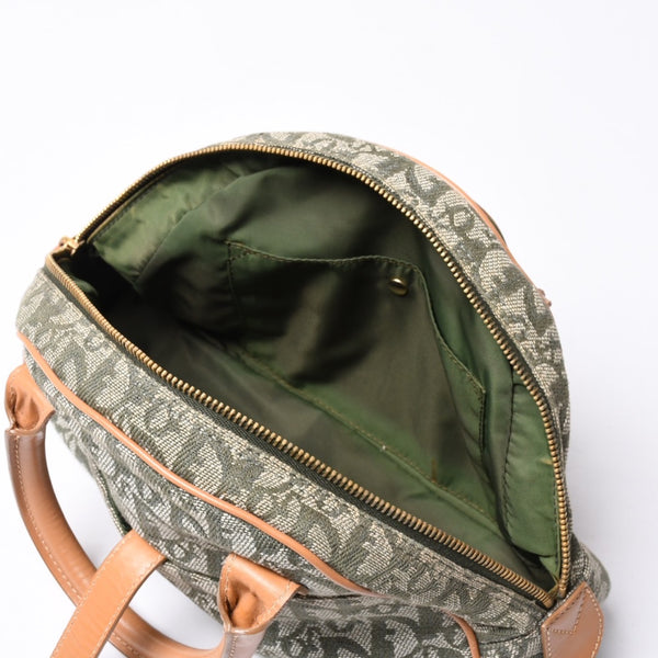 Christian Dior Trotter Double Saddle Bag Handbag PZ0701 Khaki Canvas Good Condition Used 4a000418
