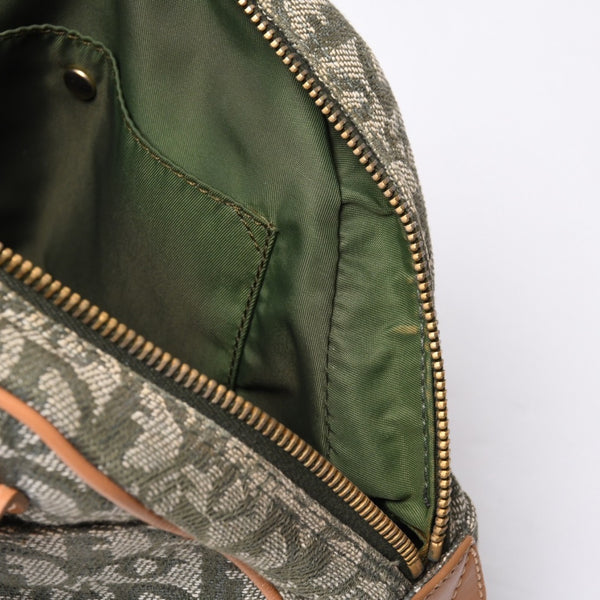 Christian Dior Trotter Double Saddle Bag Handbag PZ0701 Khaki Canvas Good Condition Used 4a000418