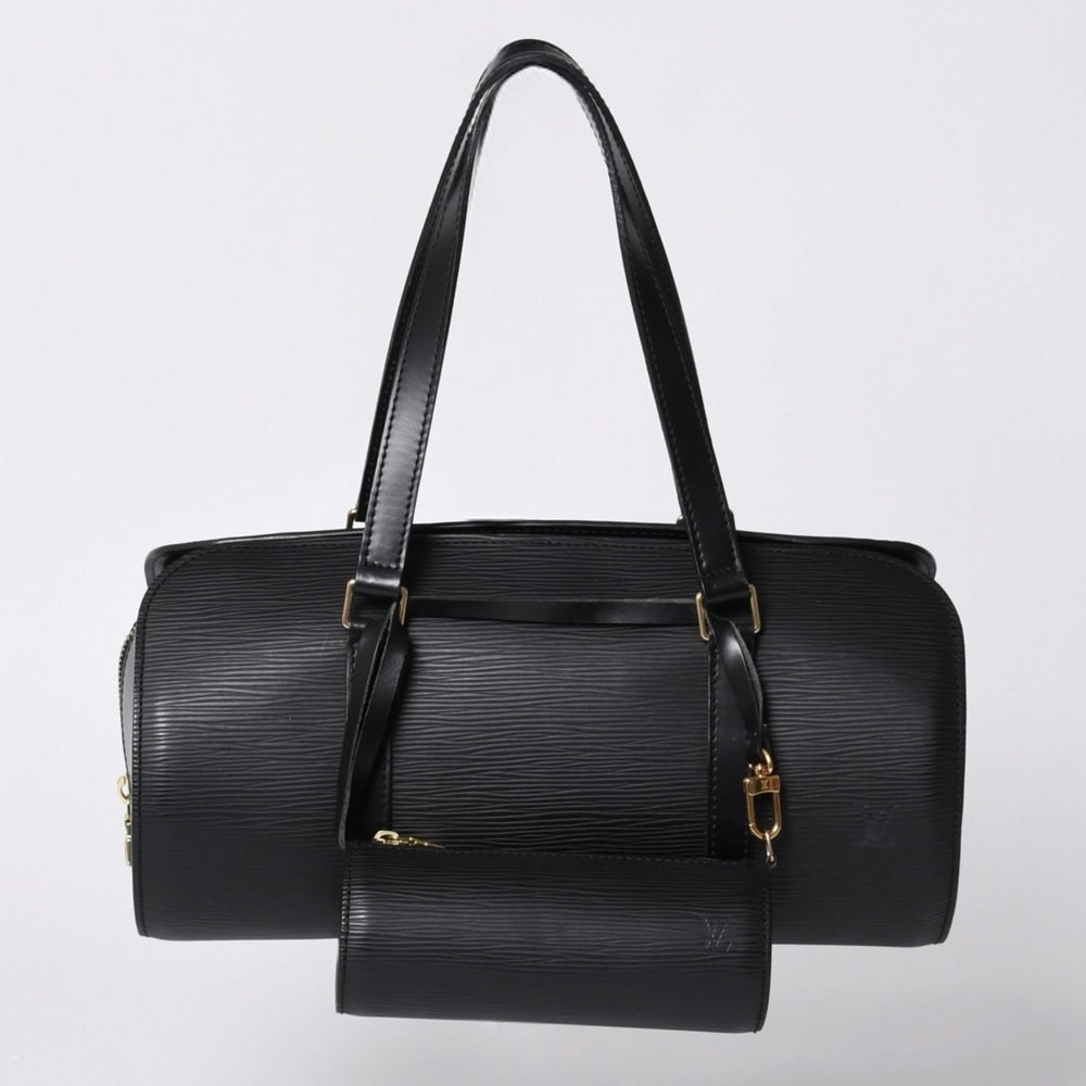 Very Good Condition LOUIS VUITTON Epi Souflo Handbag Leather Noir M52222 Epi Leather Gold Hardware Used 4a000818
