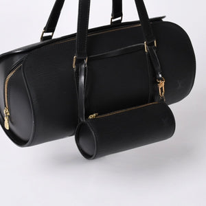 極美品 LOUIS VUITTON ルイヴィトン エピ スフロ ハンドバッグ レザー ノワール M52222 エピレザー ゴールド金具 中古 4a000818
