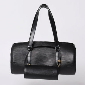 Very Good Condition LOUIS VUITTON Epi Souflo Handbag Leather Noir M52222 Epi Leather Gold Hardware Used 4a000757