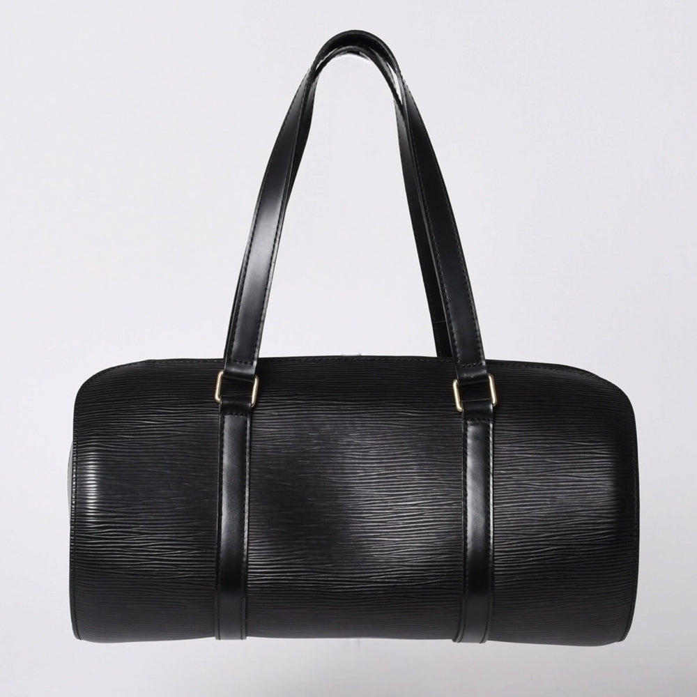 Very Good Condition LOUIS VUITTON Epi Souflo Handbag Leather Noir M52222 Epi Leather Gold Hardware Used 4a000757