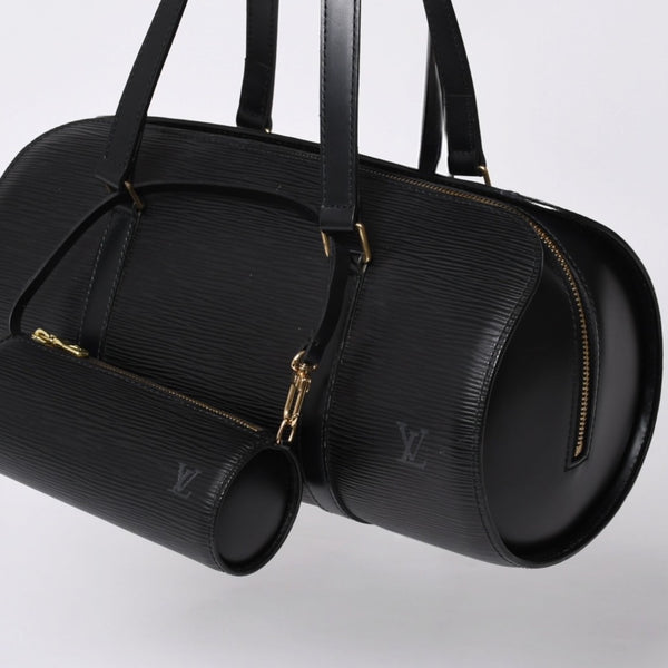 Very Good Condition LOUIS VUITTON Epi Souflo Handbag Leather Noir M52222 Epi Leather Gold Hardware Used 4a000757