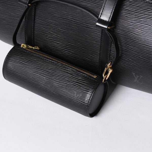 Very Good Condition LOUIS VUITTON Epi Souflo Handbag Leather Noir M52222 Epi Leather Gold Hardware Used 4a000757