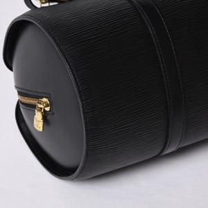Very Good Condition LOUIS VUITTON Epi Souflo Handbag Leather Noir M52222 Epi Leather Gold Hardware Used 4a000757