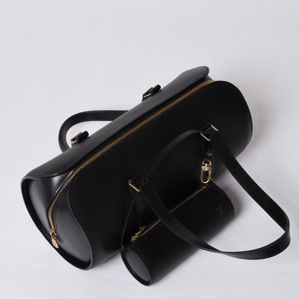 Very Good Condition LOUIS VUITTON Epi Souflo Handbag Leather Noir M52222 Epi Leather Gold Hardware Used 4a000757