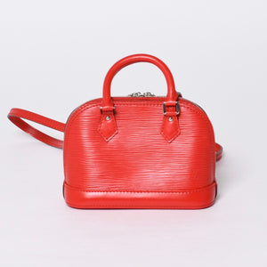 Very Good Condition LOUIS VUITTON Nano Alma Shoulder Bag M50516 Epi Leather Castilian Red Used 4a000719