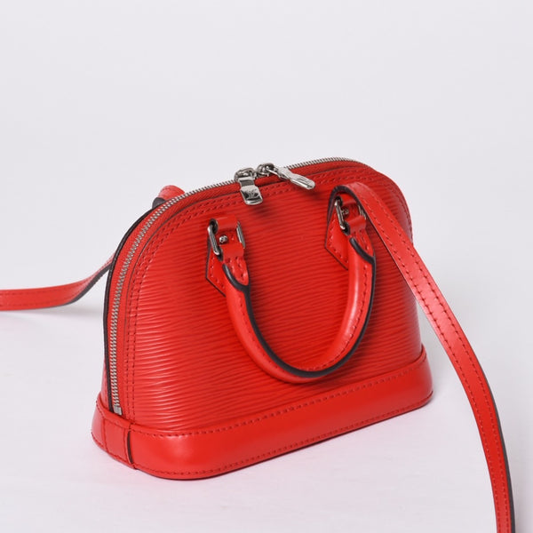 Very Good Condition LOUIS VUITTON Nano Alma Shoulder Bag M50516 Epi Leather Castilian Red Used 4a000719