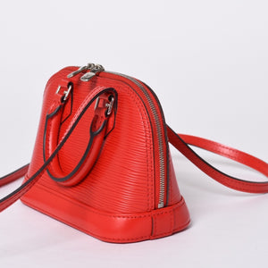 Very Good Condition LOUIS VUITTON Nano Alma Shoulder Bag M50516 Epi Leather Castilian Red Used 4a000719