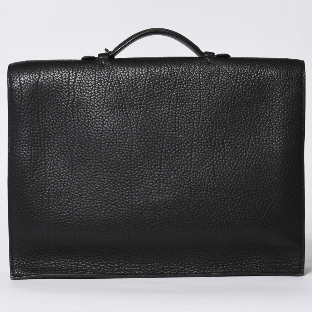 HERMES エルメス サック ア デペッシュ 38 ブリーフケース フィヨルド ブラック ゴールド金具 □H刻印 中古 4a000707