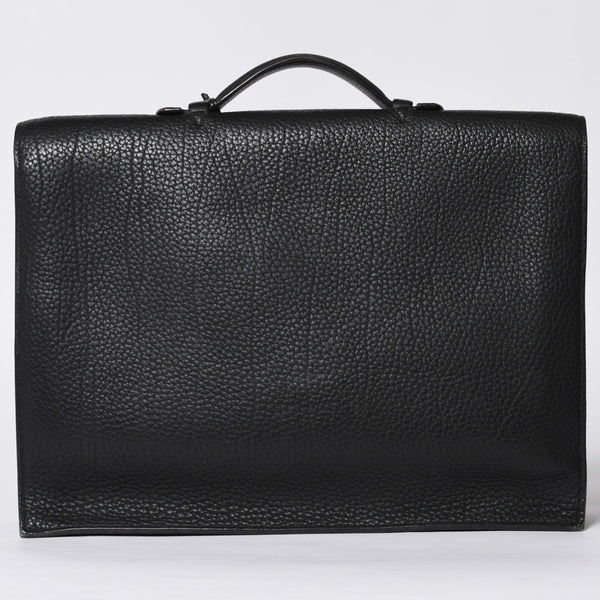HERMES エルメス サック ア デペッシュ 38 ブリーフケース フィヨルド ブラック ゴールド金具 □H刻印 中古 4a000707