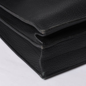 HERMES エルメス サック ア デペッシュ 38 ブリーフケース フィヨルド ブラック ゴールド金具 □H刻印 中古 4a000707