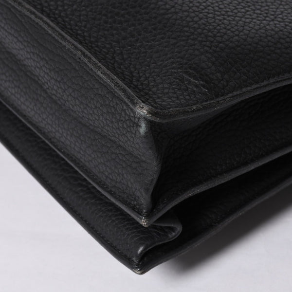 HERMES エルメス サック ア デペッシュ 38 ブリーフケース フィヨルド ブラック ゴールド金具 □H刻印 中古 4a000707