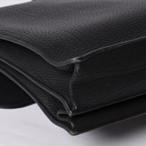 HERMES エルメス サック ア デペッシュ 38 ブリーフケース フィヨルド ブラック ゴールド金具 □H刻印 中古 4a000707