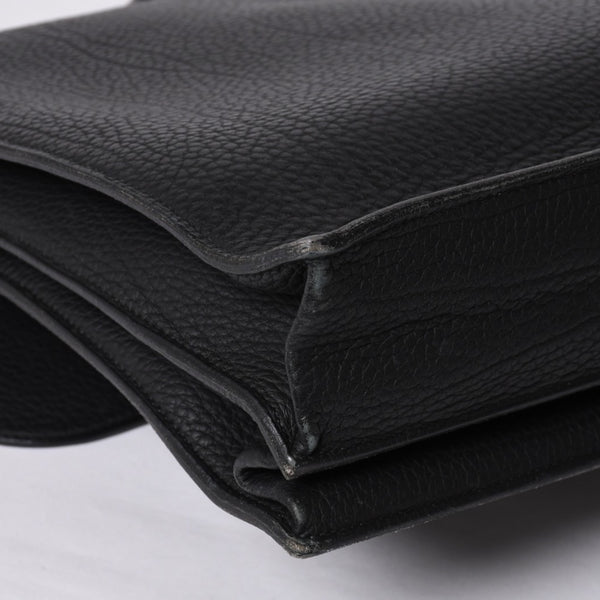 HERMES エルメス サック ア デペッシュ 38 ブリーフケース フィヨルド ブラック ゴールド金具 □H刻印 中古 4a000707