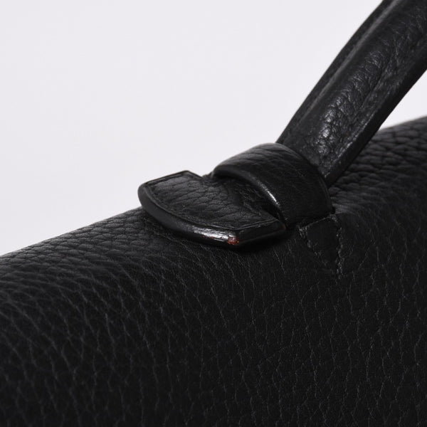 HERMES エルメス サック ア デペッシュ 38 ブリーフケース フィヨルド ブラック ゴールド金具 □H刻印 中古 4a000707