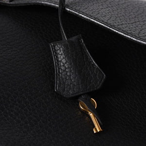 HERMES エルメス サック ア デペッシュ 38 ブリーフケース フィヨルド ブラック ゴールド金具 □H刻印 中古 4a000707