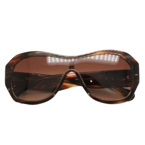 Very Good Condition CHANEL Sunglasses Eyewear 5497-B-A c.1735/S5 Size 140 Here Mark Rhinestone Brown Used 4a000829