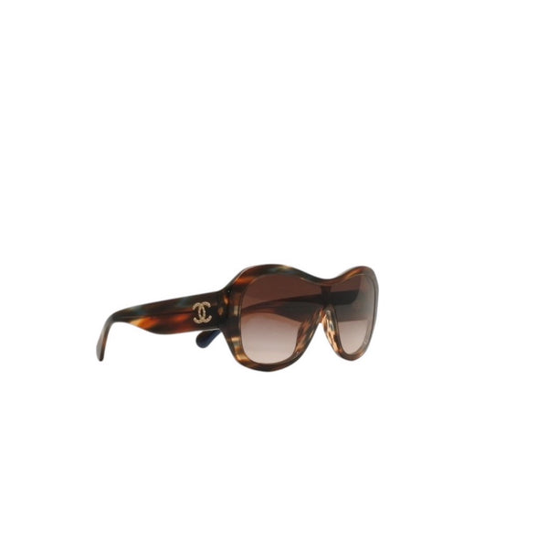 Very Good Condition CHANEL Sunglasses Eyewear 5497-B-A c.1735/S5 Size 140 Here Mark Rhinestone Brown Used 4a000829