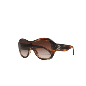 Very Good Condition CHANEL Sunglasses Eyewear 5497-B-A c.1735/S5 Size 140 Here Mark Rhinestone Brown Used 4a000829