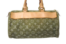 Load image into Gallery viewer, 極美品 LOUIS VUITTON ルイヴィトン ネオスピーディ ハンドバッグ M95215 モノグラムデニム カーキ ゴールド金具 中古 4b000966