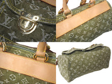 Load image into Gallery viewer, 極美品 LOUIS VUITTON ルイヴィトン ネオスピーディ ハンドバッグ M95215 モノグラムデニム カーキ ゴールド金具 中古 4b000966