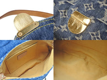 Load image into Gallery viewer, LOUIS VUITTON ルイヴィトン ミニプリーティ ハンドバッグ M95050 モノグラムデニム レザー ブルー 美品 中古 4b000967