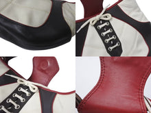 画像をギャラリービューアに読み込む, CELINE セリーヌ ワンショルダーバッグ 149133CDM 2002年記念モデル 日韓W杯 レザー ホワイト ブラウン レッド シルバー金具 美品 中古 4b000972