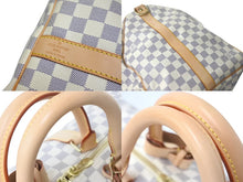 画像をギャラリービューアに読み込む, 極美品 LOUIS VUITTON ルイヴィトン ダミエ アズール キーポル55 ボストンバッグ N41429 PVC ヌメ革 ホワイト ブラウン 中古 4b000974