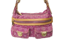 Load image into Gallery viewer, 極美品 LOUIS VUITTON ルイヴィトン バギーPM ワンショルダーバッグ M95212 モノグラム デニム レザー ピンク 中古 4b000980