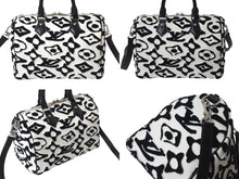 Load image into Gallery viewer, 極美品 LOUIS VUITTON ルイヴィトン スピーディー バンドリエール25 M45563 タフテッドモノグラム ブラック ホワイト 中古 4b000984