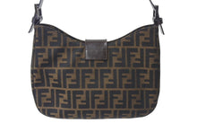 画像をギャラリービューアに読み込む, FENDI フェンディ マンマバケット ホーボー ワンショルダーバッグ 8BR036 ズッカ柄 キャンバス レザー ブラウン 美品 中古 4b000994