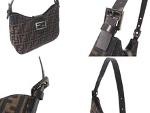 画像をギャラリービューアに読み込む, FENDI フェンディ マンマバケット ホーボー ワンショルダーバッグ 8BR036 ズッカ柄 キャンバス レザー ブラウン 美品 中古 4b000994